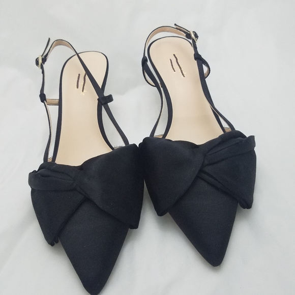 Kate spade satin slingback heels 10 black - Picture 2 of 4